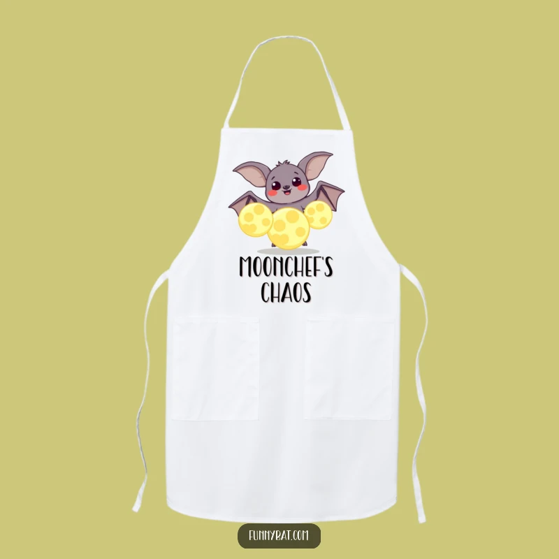 Funny Bat Moon Juggling Apron - Cosmic Chef Gear