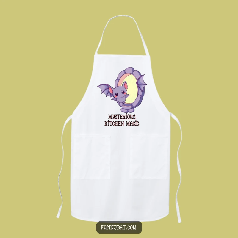 Funny Kawaii Bat Portal Apron - Curious Chef's Creature Gift