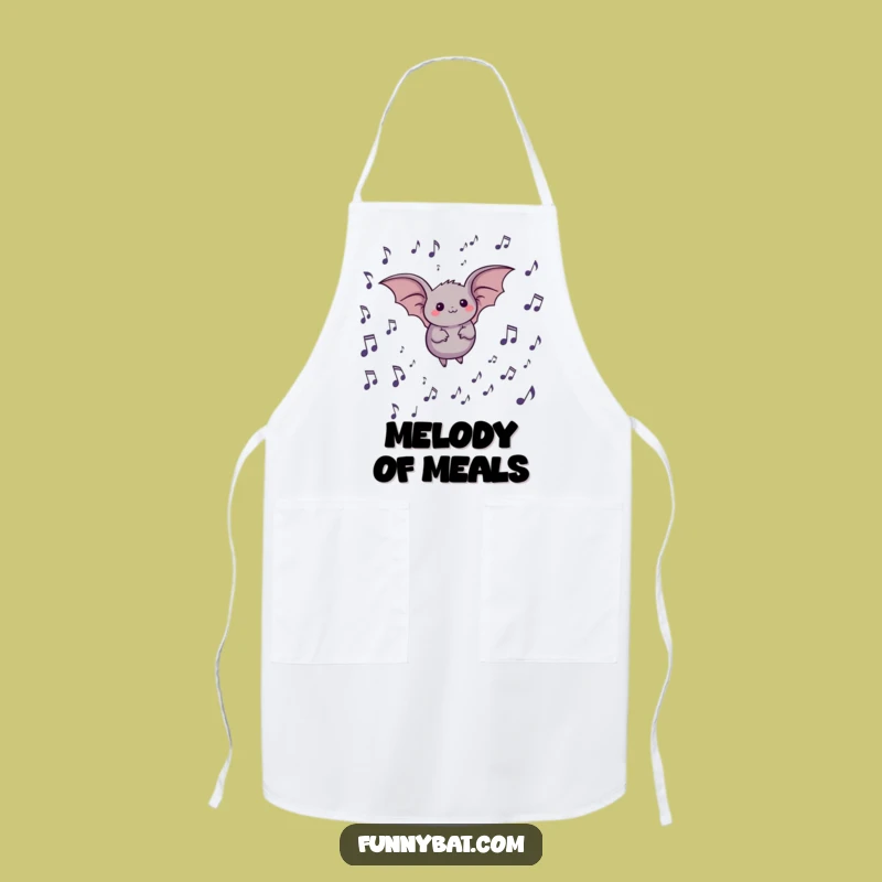 Funny Bat Musical Notes Apron - Kitchen Symphony Gear