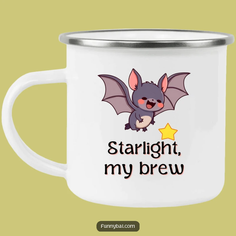 Funny Bat Catching Star Camping Mug - Adventure Ready Drinkware