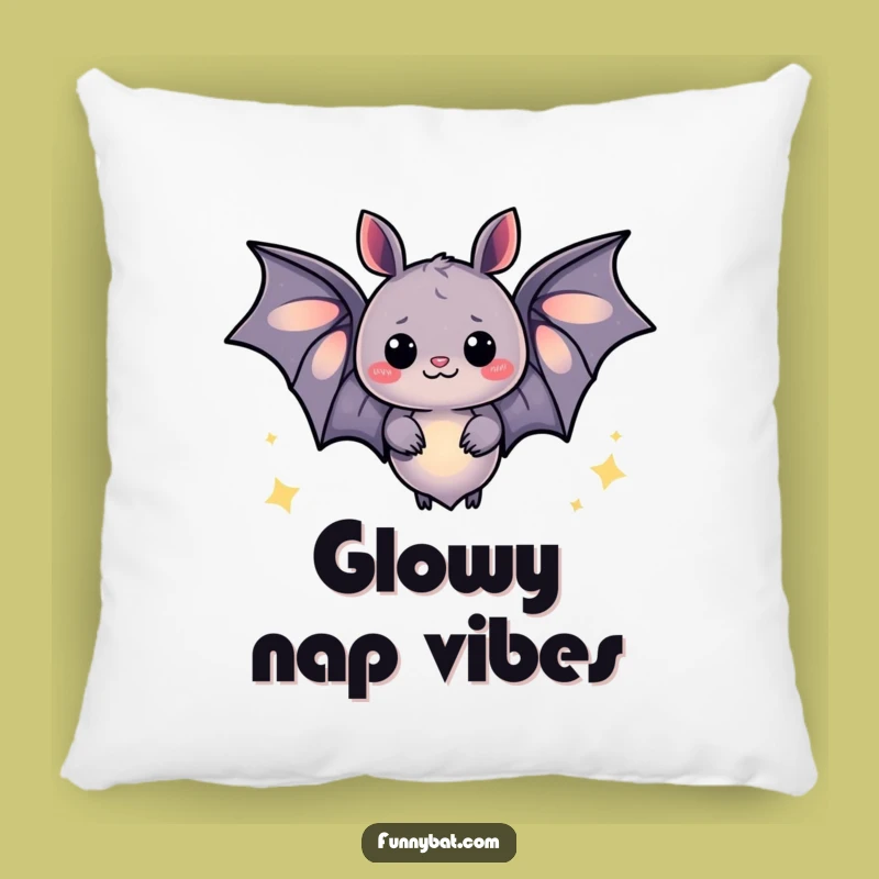 Funny Bat Glow Sparkle Pillow - Cozy Magical Comfort