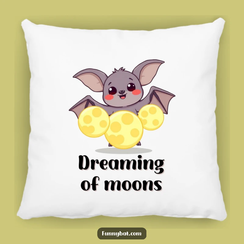 Funny Bat Moon Juggling Pillow - Cozy Cosmic Decor