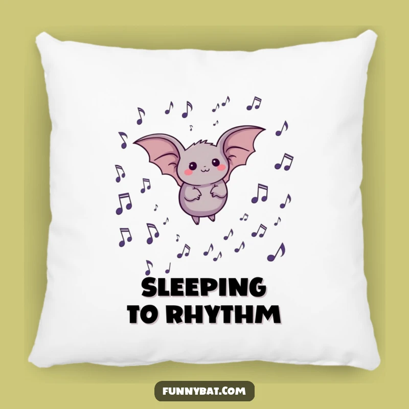 Funny Bat Music Notes Pillow - Cozy Harmony Decor