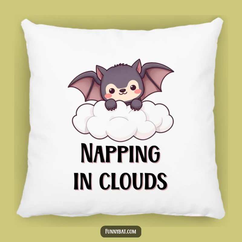 Funny Shy Bat Pillow - Kawaii Clouds, Peeking Comfort, Cute Gift