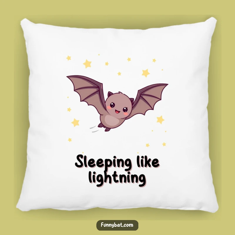 Funny Bat Night Sky Pillow - Cozy Twinkling Stars Comfort