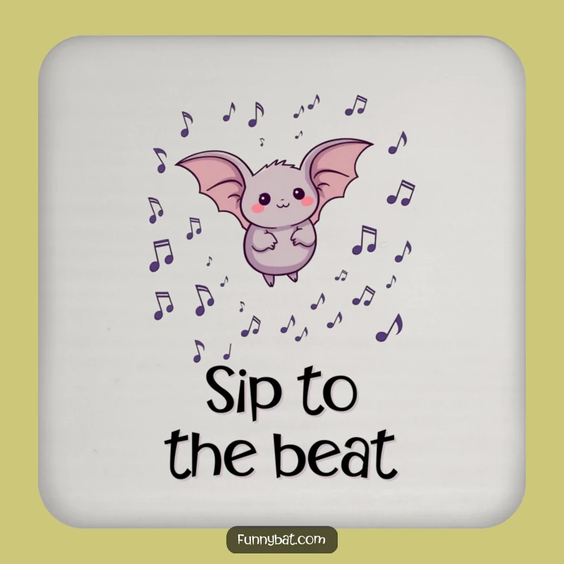 Funny Bat Musical Notes Coaster - Protect Your Surface