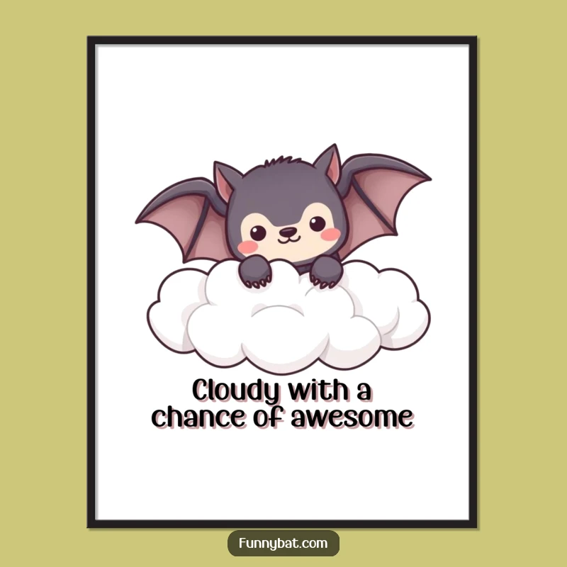 Free Printable Wall Art: Shy Kawaii Bat, Dreamy Downloadable Decor!