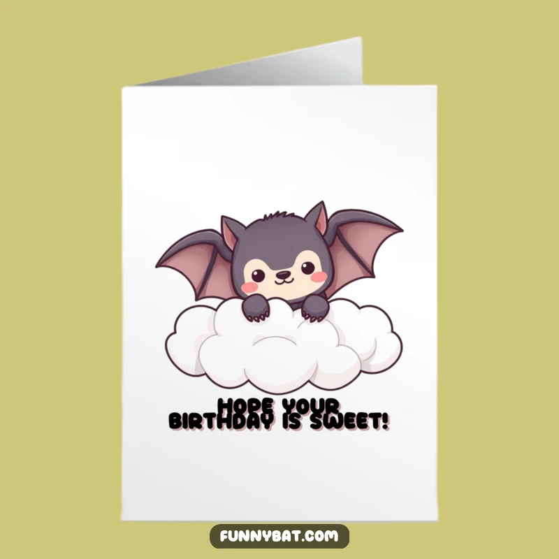 Free Printable Birthday Card: Shy Kawaii Bat, Sweet Downloadable Gift!