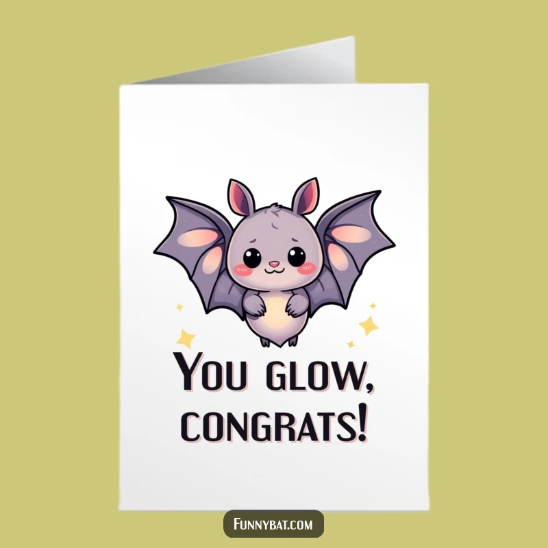 Free Printable Funny Congrats Card: Glowing Bat Sparkles Celebration Downloadable Gift