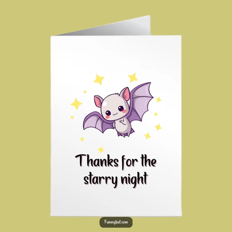 Free Printable Thank You Card: Kawaii Bat Loops, Stellar Downloadable Gift!