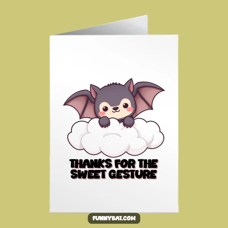 Free Printable Thank You Card: Shy Kawaii Bat, Heartfelt Downloadable Gift!