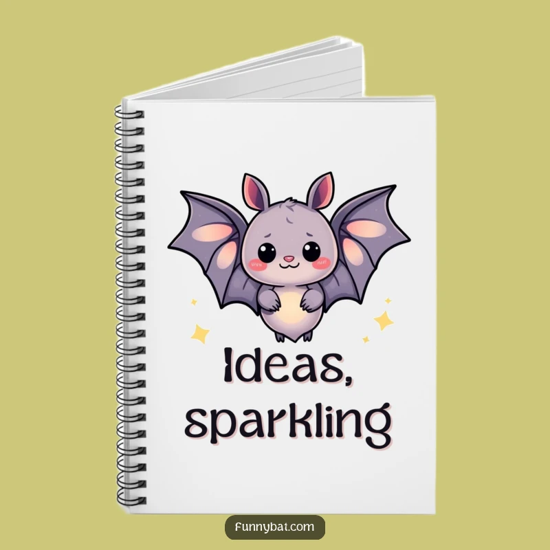 Funny Glowing Bat Notebook - Journaling with Sparkle