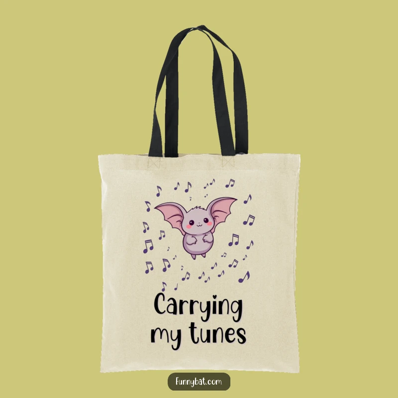Funny Bat Musical Notes Tote Bag - Carry Your Melody