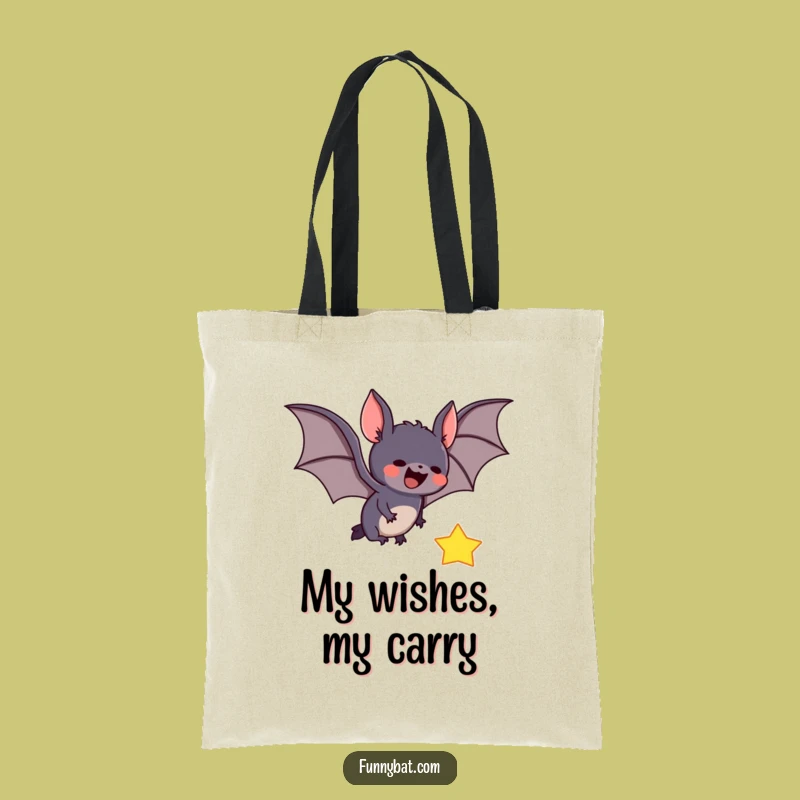 Funny Bat Star Catcher Tote Bag - Cute Celestial Accessory