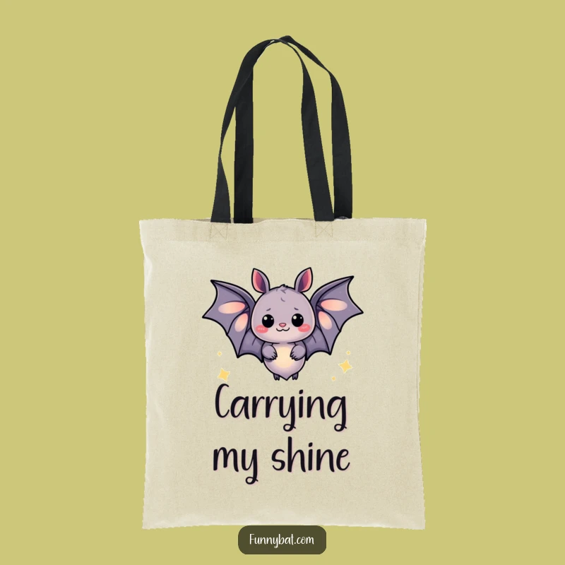 Funny Glowing Bat Sparkle Tote Bag - Magical Accessory